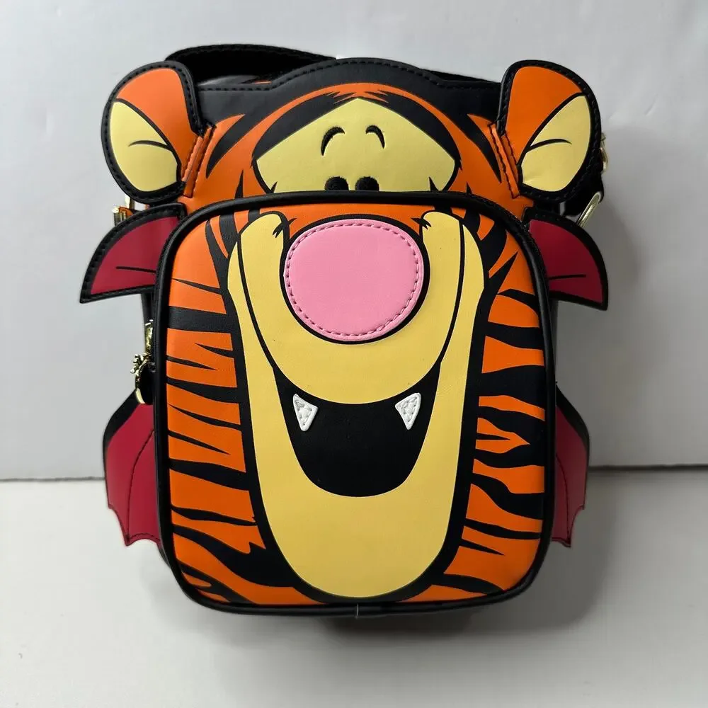 New Loungefly Winnie the Pooh Cosplay Passport Tiger Vampire Crossbody Purse NWT